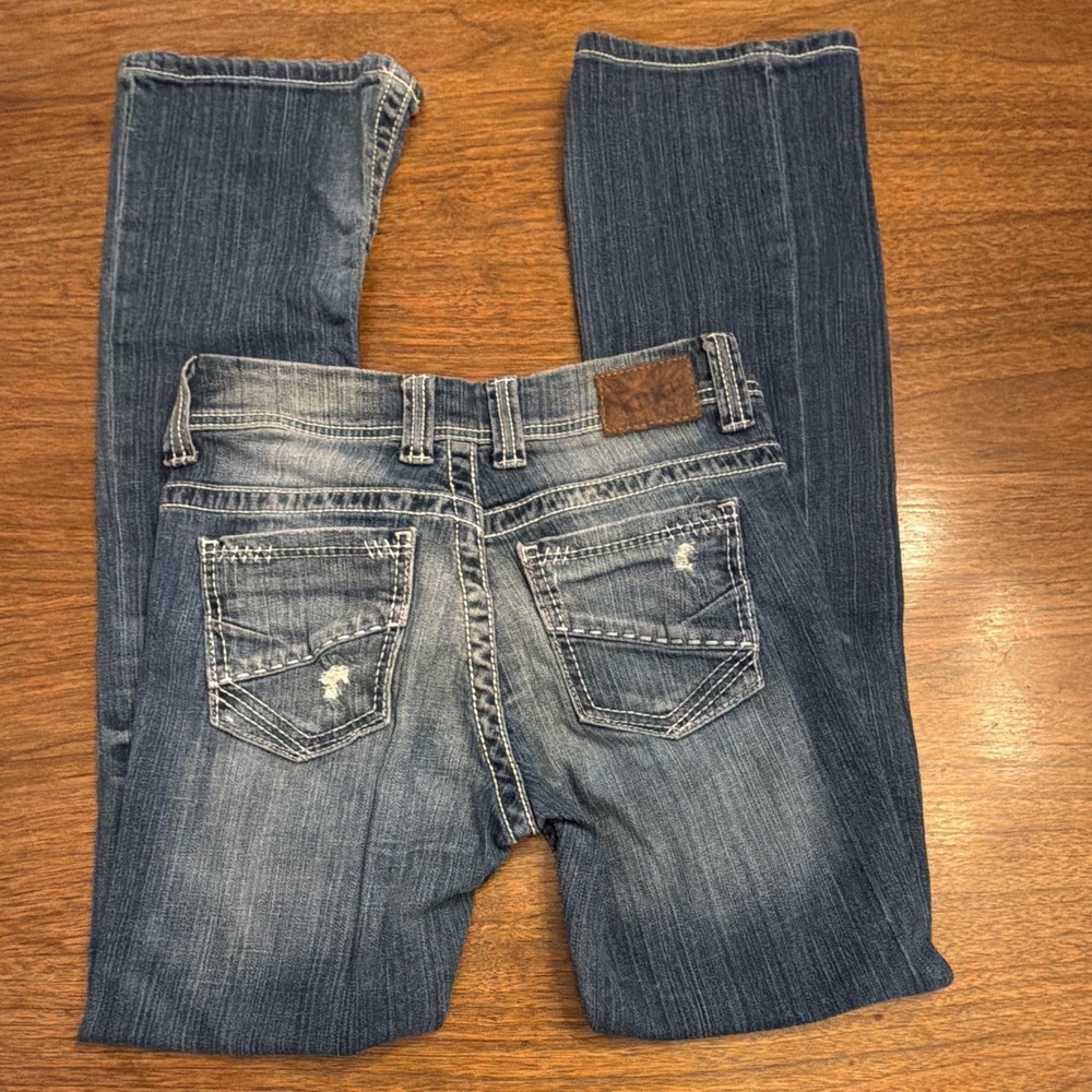 Buckle BKE Payton Bootcut Women Jeans Flare Midrise Distressed 26x31.5 Boho Y2K